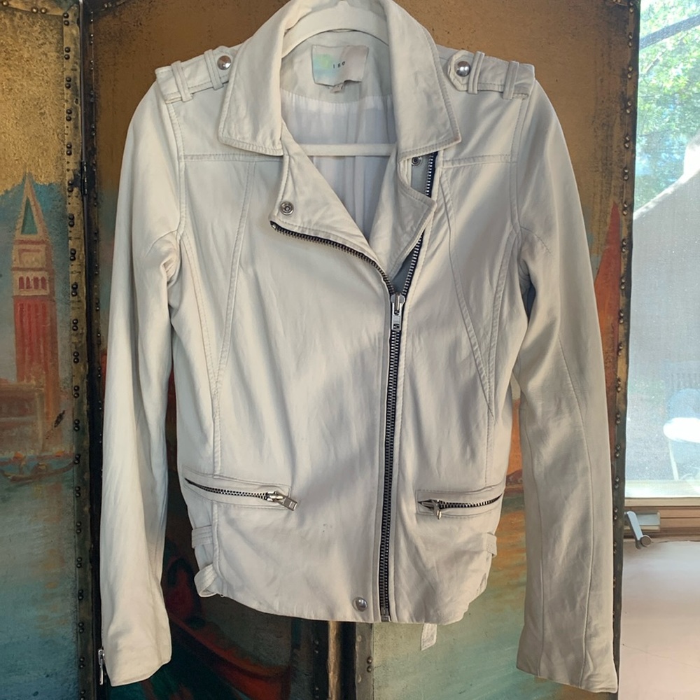 Bone colored IRO leather moto jacket!!!